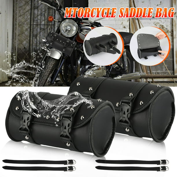 Motorcycle Saddle Bags Luggage Tool Bags w/Nails Fit For Harley Honda Yamaha KTM 